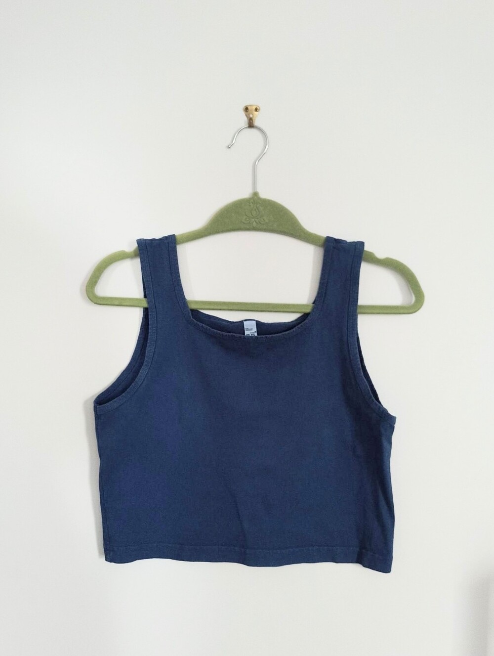 Los Angeles Apparel cropped cobalt blue tank top